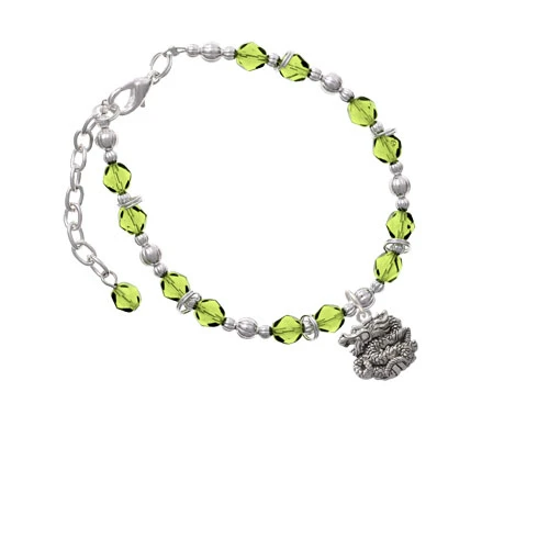 Chinese Dragon Lime Green Beaded Bracelet