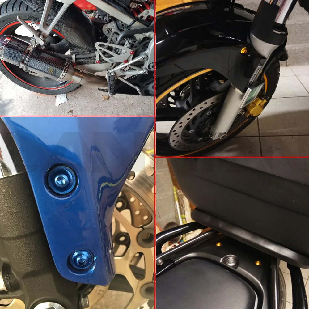 Болты Обтекатели для кузова мотоцикла 6 мм винты kawasaki zzr400 zx12r zx7r ninja 300 1500 klx Ducati 999 749