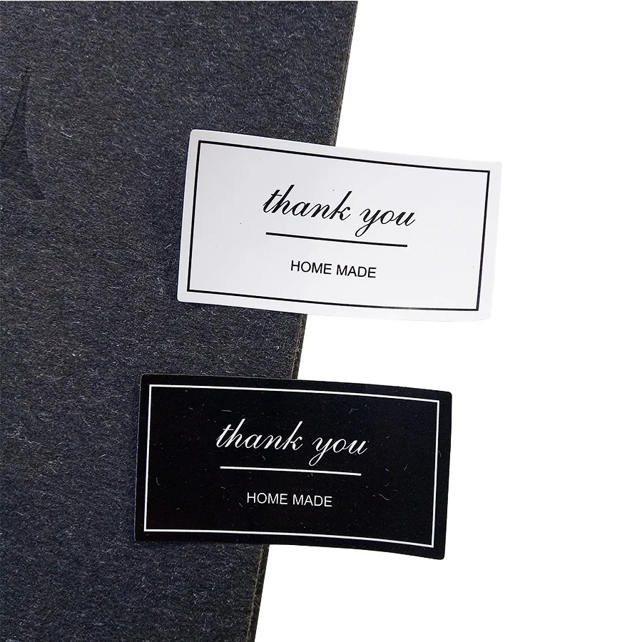 100 Pcs/lot Thank You Label Sticker Vintage Black&White Kraft Stickers DIY Hand Made For Gift Cake Baking Sealing Hang Tag|hand made|vintage blacklot