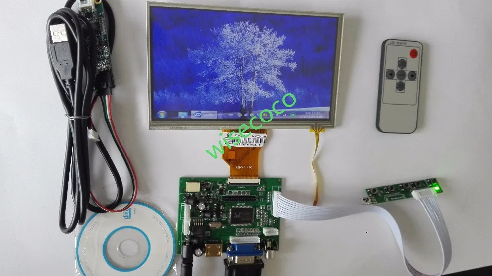 7 inch for Raspberry Pi LCD Display Screen TFT Monitor AT070TN90 with Touch Screen HDMI VGA Input Driver Board Controller