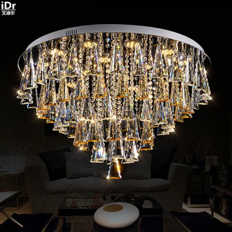 

Round crystal lamp living room lights rectangular LED lamps restaurant Continental Crystal Ceiling Lights Rmy-095
