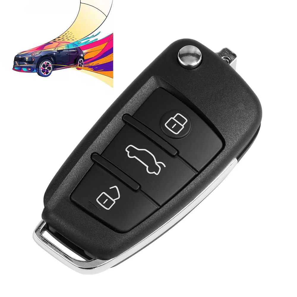 

3 Button Folding Flip Remote Car Key Shell Case For AUDI For VW