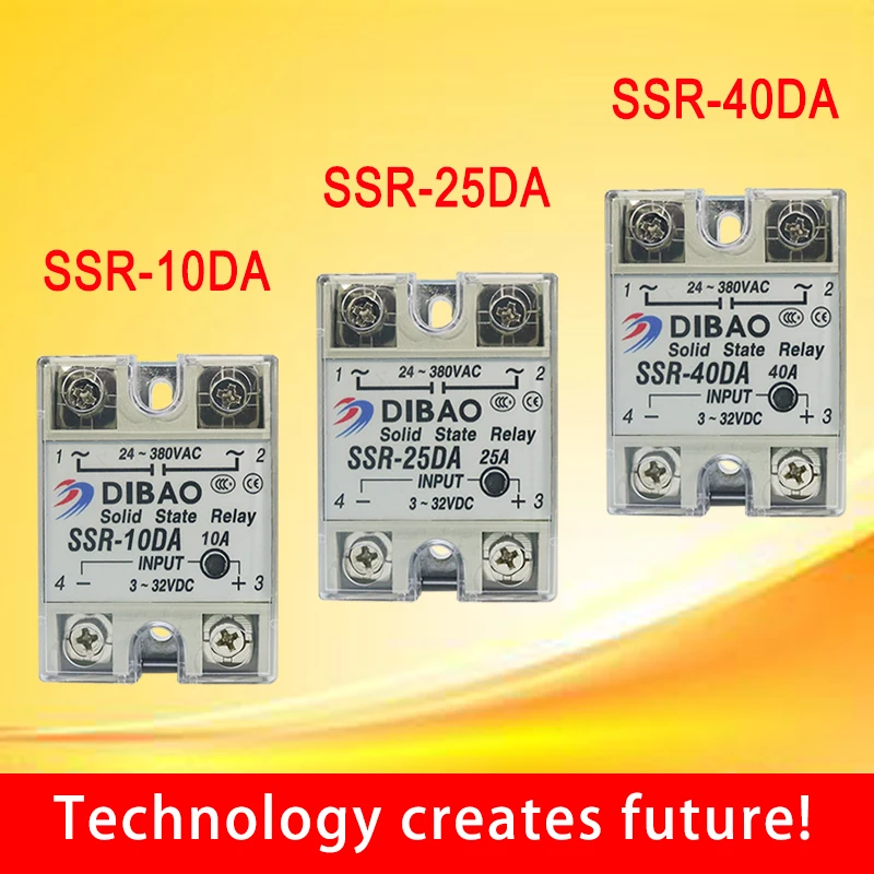 

SSR -10DA/SSR25DA/SSR40DA DC control AC SSR white shell Single phase Solid state relay