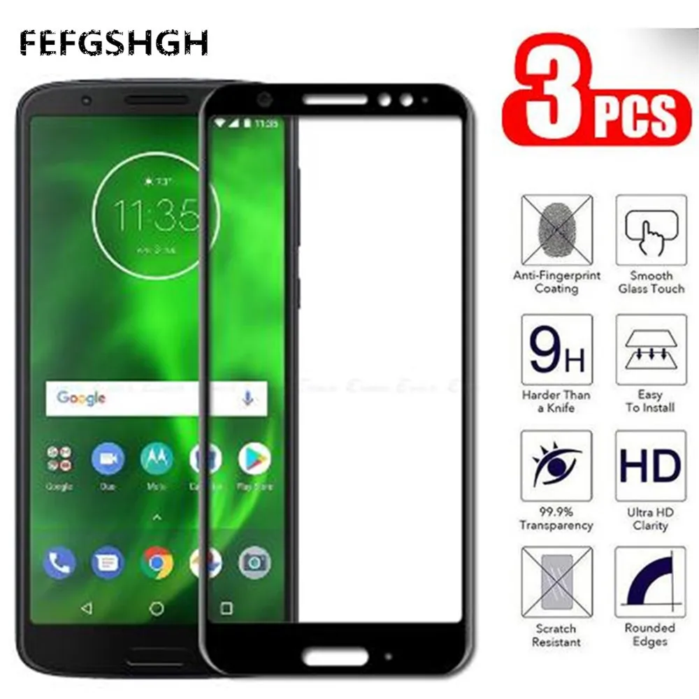 Glass On Per Lenovo Moto G6 Play Vetro Temperato Per Motorola G6 Play Cristal Glas Screen Protector Full Cover Protection Film 9H