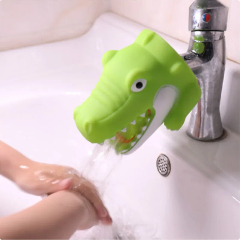 

Dinosaur Toys Kids Faucet extender Shark Rabbit Bath Toy Shower Brushed Baby Kid Tubs Hand Washing Bathroom Guide Baby Care Tool