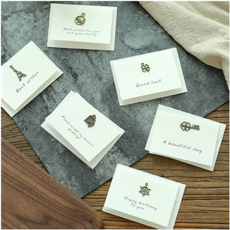 

10pcs Vintage card premium thanks message greeting Cards Wedding Christmas Birthday Party Invite Cards Table