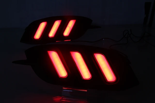 2Pcs 12V Led rear driving lights for Honda Civic 10th 2016 2017 2018 Brake Lights rear bumper lamp warning light signal 2