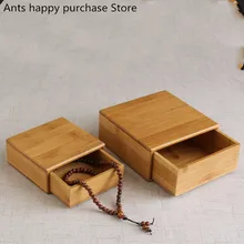 Бамбуковая и деревянная шкатулка, маленький простой бамбуковый браслет, бусины, коробка для хранения, магнитный переключатель, китайские красивые подарочные коробки