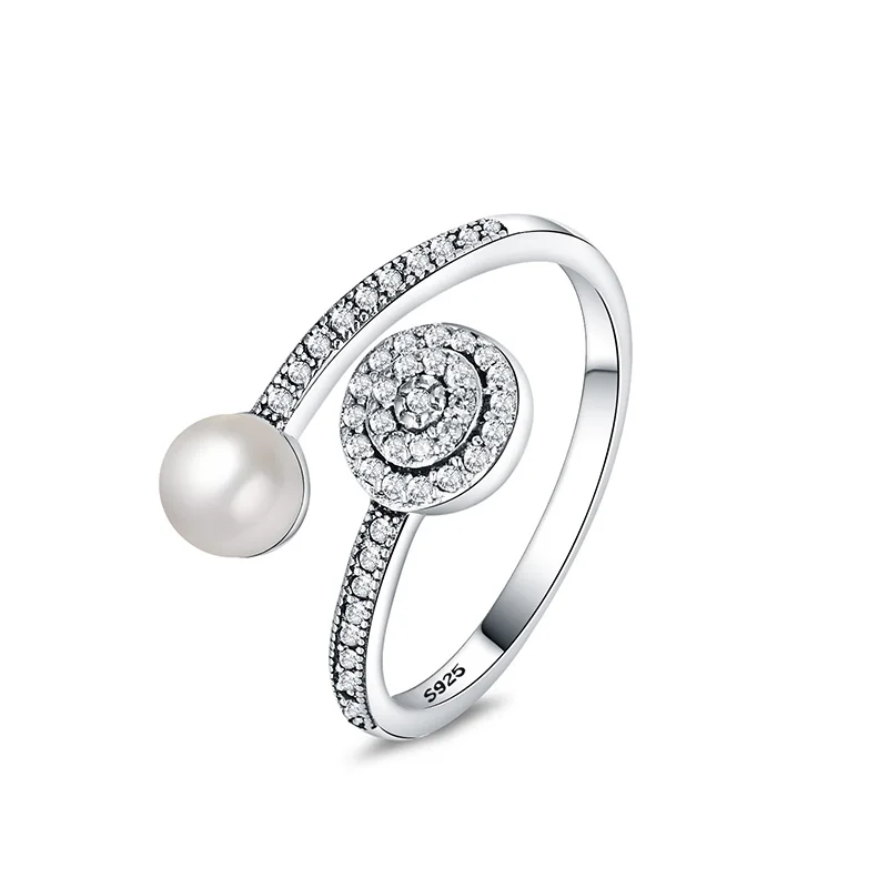 2 стиля, 1 шт, женские серебряные кольца, ювелирные изделия, жемчуг, кристалл, кольцо для женщин, ювелирные изделия - Цвет основного камня: R133