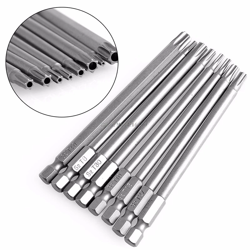 Для 8 шт./компл. t8-t40 100 мм магнитный Torx Отвёртки биты 1/4 шестигранным хвостовиком продвижение