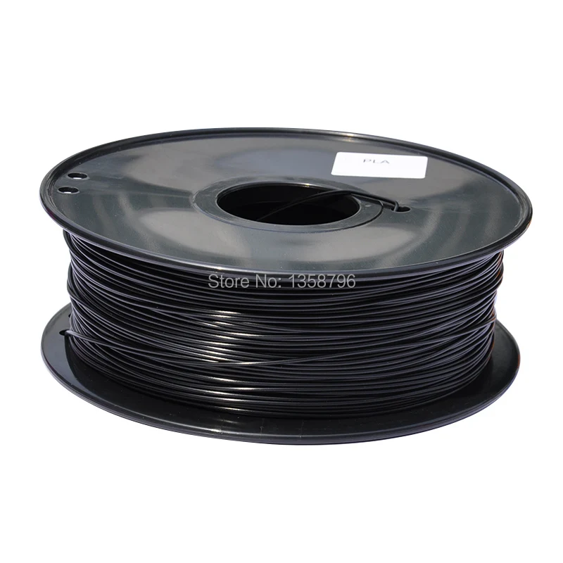 

black color 3d printer filament PLA/ABS 1.75mm/3mm 1kg plastic Rubber Consumables Material MakerBot/RepRap/UP/Mendel