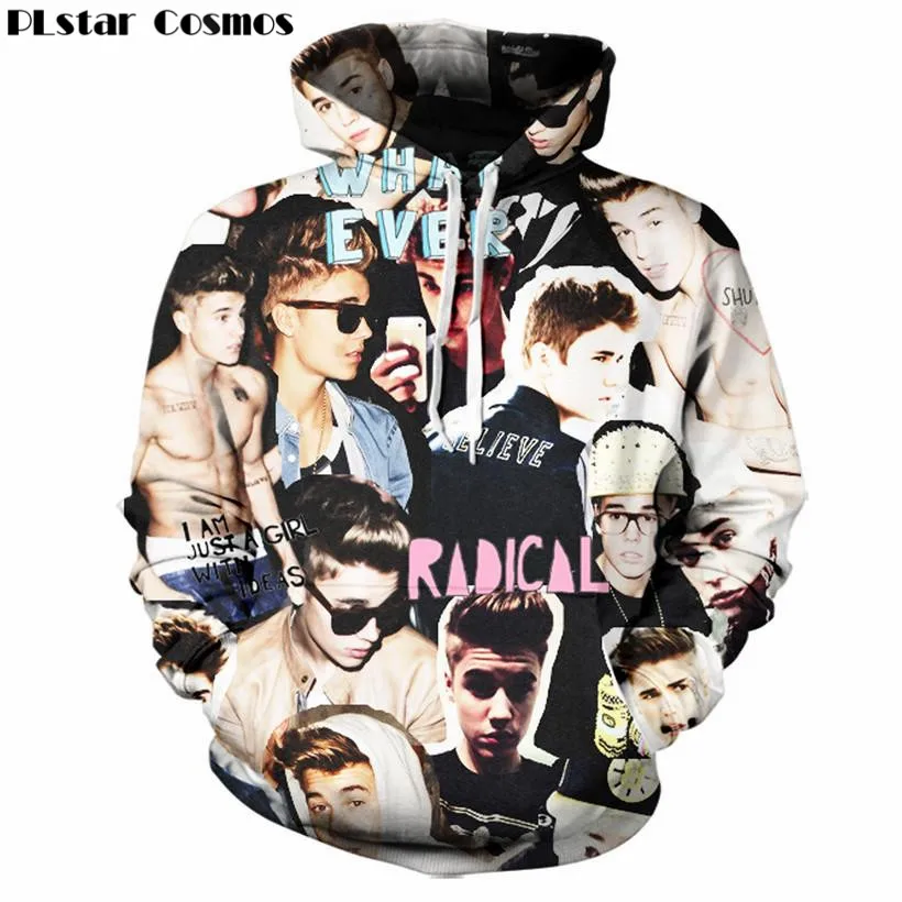 PLstar Cosmos Singer Justin Bieber Hoodie Sweatshirt 2018 3D Print
Autumn Thin Hoodies Casual Outwear Tracksuit Men Dropship 5XL
