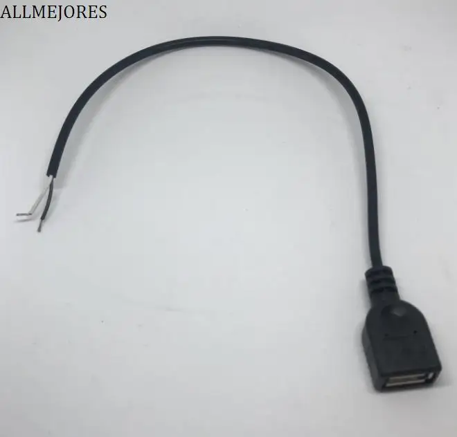 ALLEMEJORES 2 шт. х USB кабель 30 см Длина женские разъем провода кабель 2pin для DIY зарядное устройство светодиодный свет