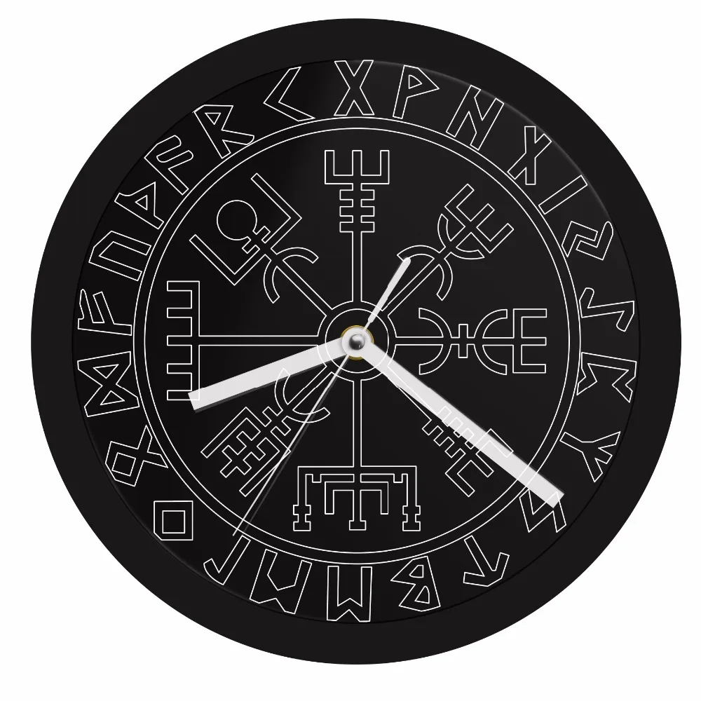 Vegvisir компас настенные часы Викинги символ руны светодиодный неоновые часы Викинги скандинавские современные настенные часы светодиодный настенные часы с подсветкой