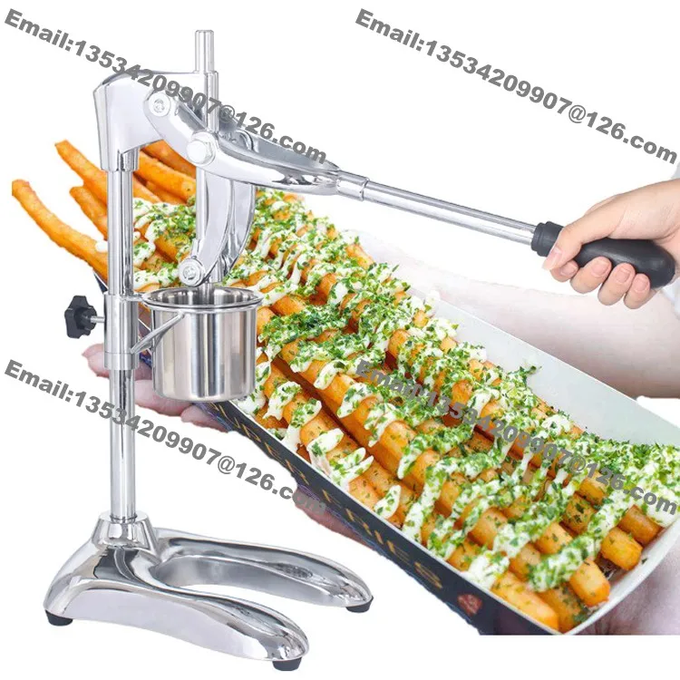 

Free Shipping 3 units Commercial Home Use Vertical Manual 30cm Super Long Potato French Fries Squeezer Maker Press Chips Machine