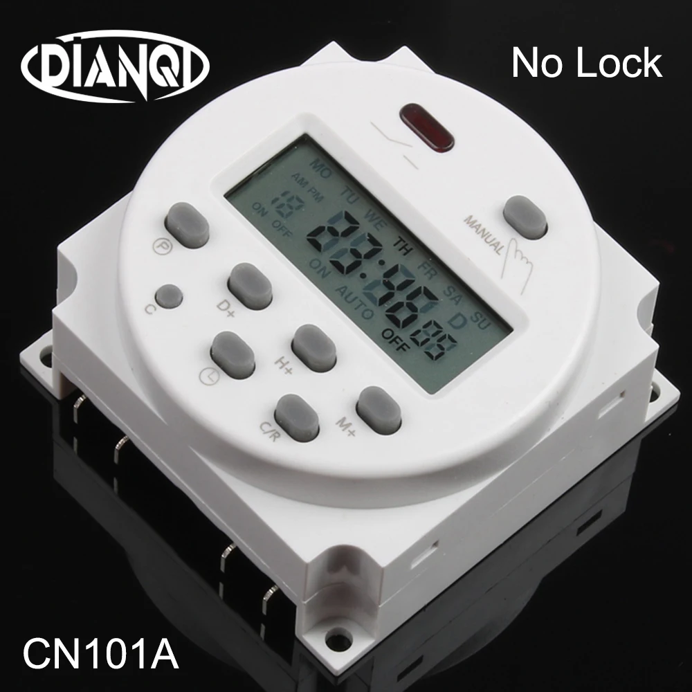 

No lock CN101A AC DC 12V Round Digital LCD Power Timer Weekly Programmable Electronic Time Relay Switch 8A TO 16A CN101 weekly