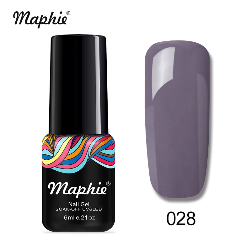 Maphie 6 мл; Гель-лак для ногтей лак полуперманентный Перманентный цвет покраска лак для ногтей долговечный Светодиодный УФ Гель-лак для ногтей эмаль - Цвет: 028