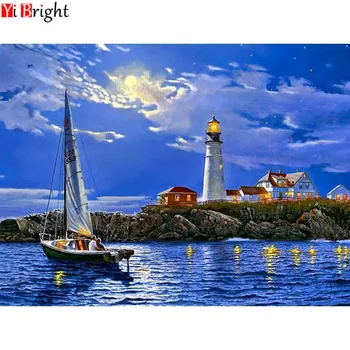 

Diamond Embroidery Landscape 5D DIY Diamond Painting Cross Stitch sailing boat Full Square Drill Decoration Home XY1