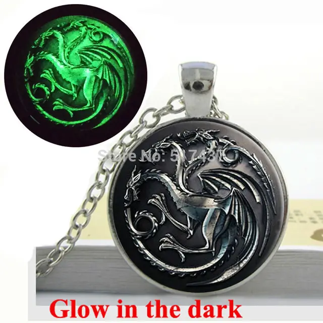 Glow In The Dark Of Thrones Necklace House Targaryen Song Glow In The Dark Of Thrones Necklace House Targaryen Song Ice And Fire
