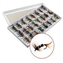96pcs/sets fly fishing lure set Artificial Insect bait trout fly fishing hooks tackle with case box