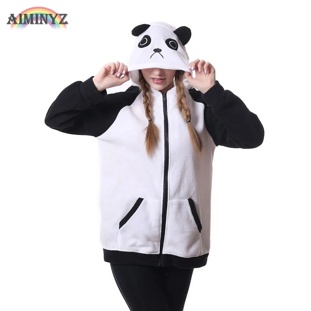 AIMINYZ фланелевая весенне осенняя одежда с изображением животных панды унисекс для
