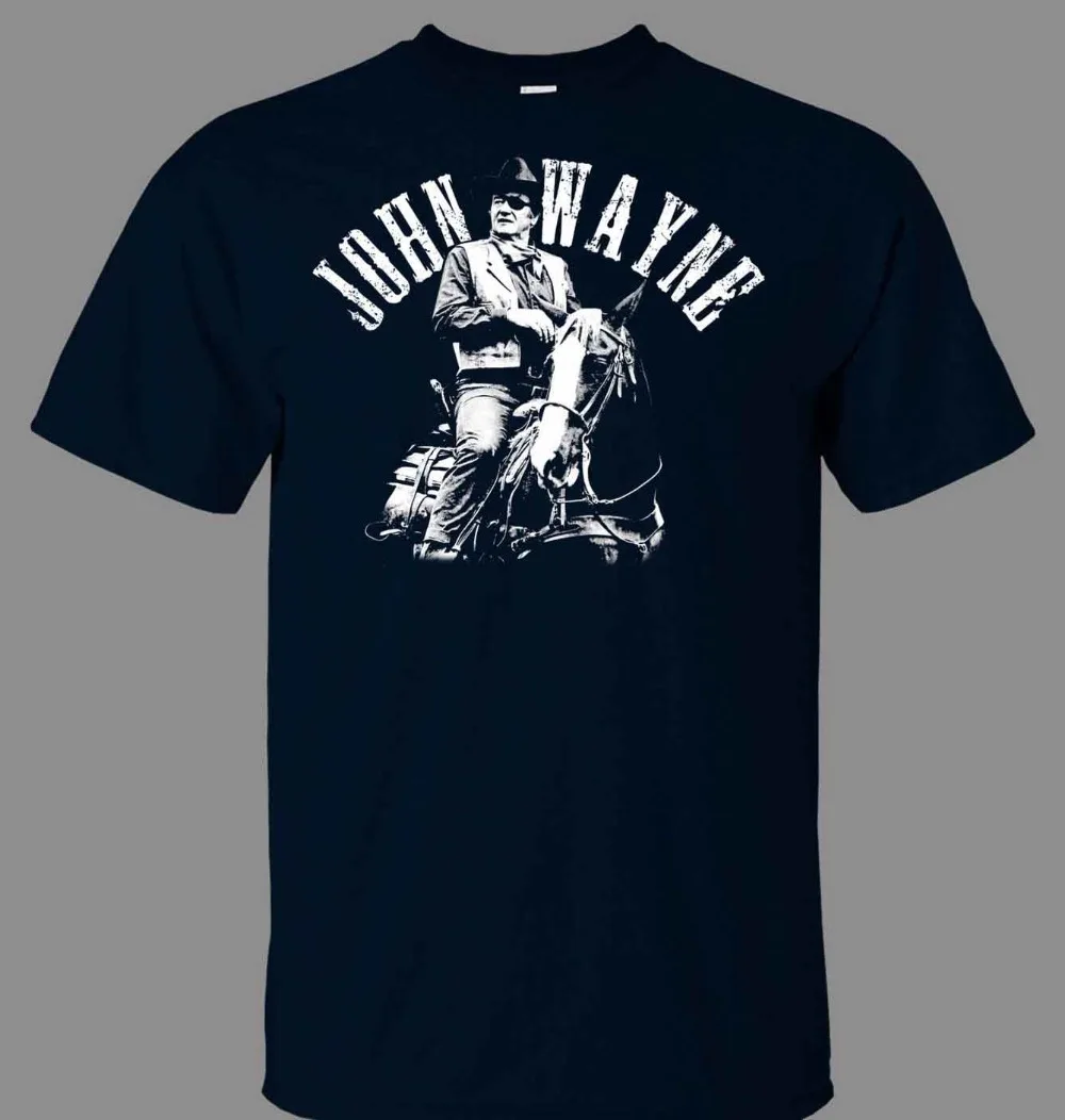 John Wayne Horseback T-Shirt-прямая от новейшей 2019 T Shirt men O Neck хлопковая Футболка с принтом John Wayne Horseback T-Shirt-прямая от новейшей 2019 T Shirt men O Neck хлопковая Футболка с принтом