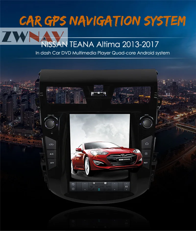 

ZWNVA Tesla style Screen Newest Android 6.0 64+2GB Car GPS Navigation Radio Head Unit For NISSAN TEANA Altima 2013-2017