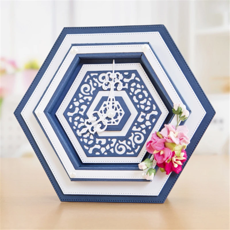 

Hexagon Metal Cutting Dies Scrapbooking New 2019 Craft Dies Cuts for Card Making DIY Embossing Die Mold Set
