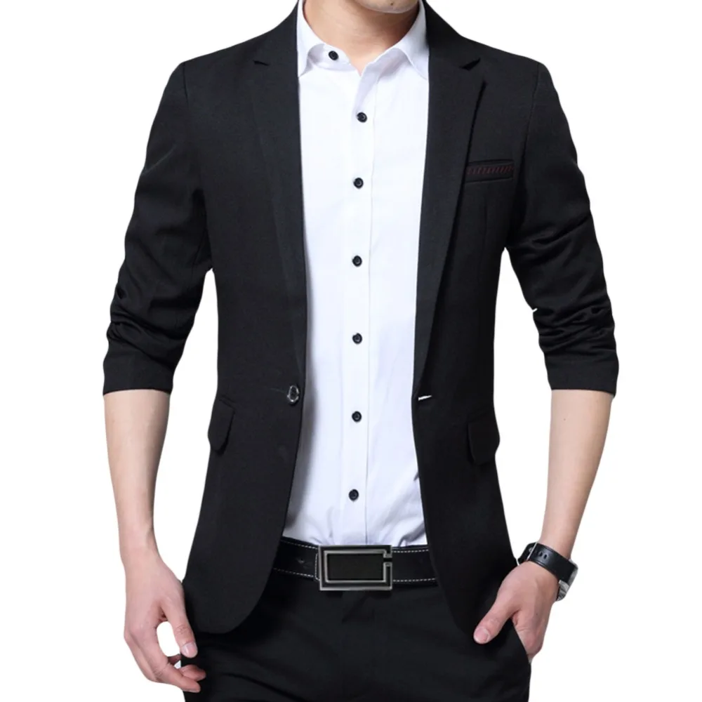 YUNCLOS EU Size New Men's Blazer Casual Slim Fit Jackets Solid Color Business Wedding Party Men Blazer Jackets blazer masculino