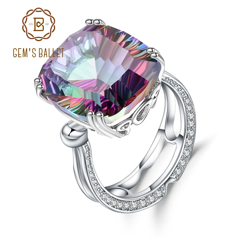18k Rose Rainbow Moonlight Gems Lady Ring Sólido 925 De De 18k Rose Rainbow Moonlight Gems Lady Ring Sólido 925 De De