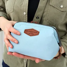 2016 women toilet bag makeup Cosmetic Bags kit organizador maquiagem neceser travel Toiletry solid color cute make up bag