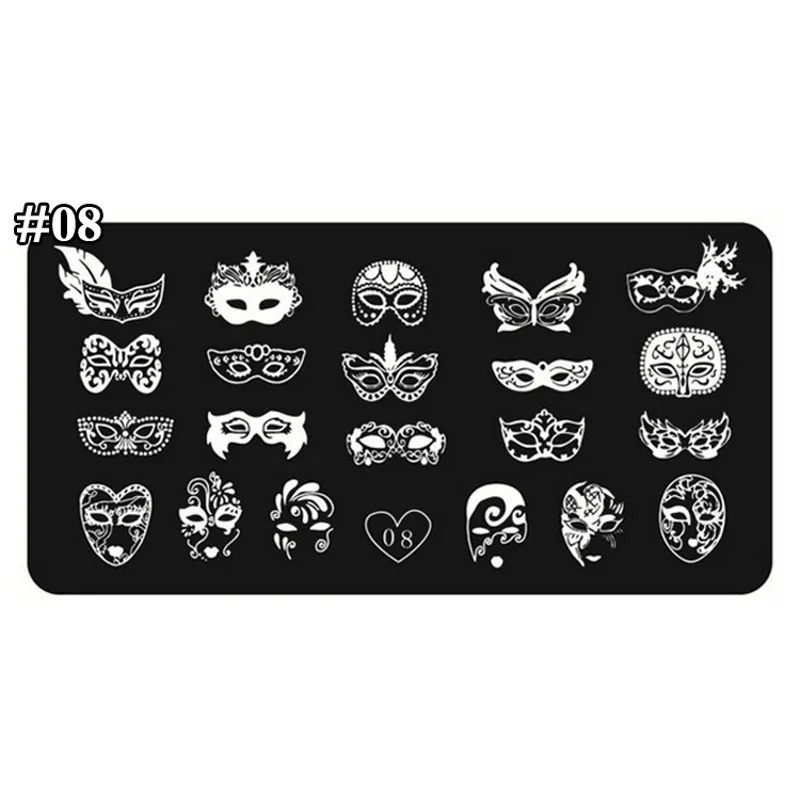 

1Pcs Nails Stamping Plate 24 Designs Various Masks Nail Art Template Reusable Stamping Template Nail Tools Accessories Tiaxin08#