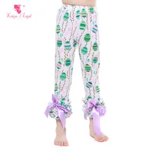 Новейшие Пасхи egges Обувь для девочек Леггинсы для женщин Ленты Обледенение оборками весна Обувь для девочек рюшами Брюки для девочек двойными оборками Леггинсы для женщин