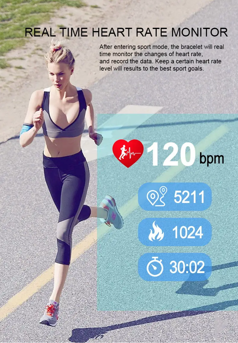 2018 P3Plus blood pressure wrist band heart rate monitor PPG ECG smart bracelet Activit fitness tracker intelligent wristband (8)