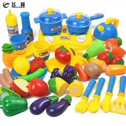 33 шт. кухня развивающие игрушки пластик фрукты овощи резка игрушка пособия по кулинарии моделирование для детей девочек и мальчико