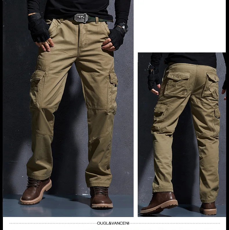Мужские брюки, утепленные бархатные зимние теплые штаны для бега, мужские армейские повседневные штаны с флисовой подкладкой, Рабочий Комбинезон