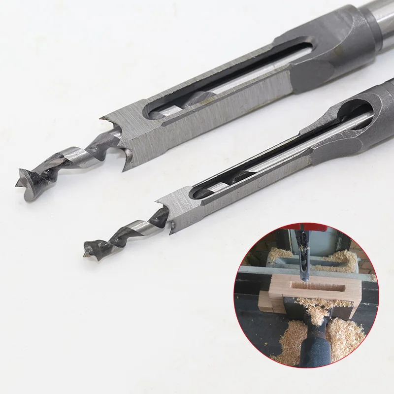 High Hardness HSS Metric Mortising Chisel Square Hole Drill Bit Cutter Woodwork Tool QJS Shop