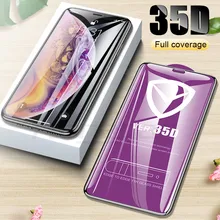 35D Защитное стекло для iPhone 6 6s 7 8 plus XR X XS стекло полное покрытие iPhone Xs Max защита экрана закаленное стекло