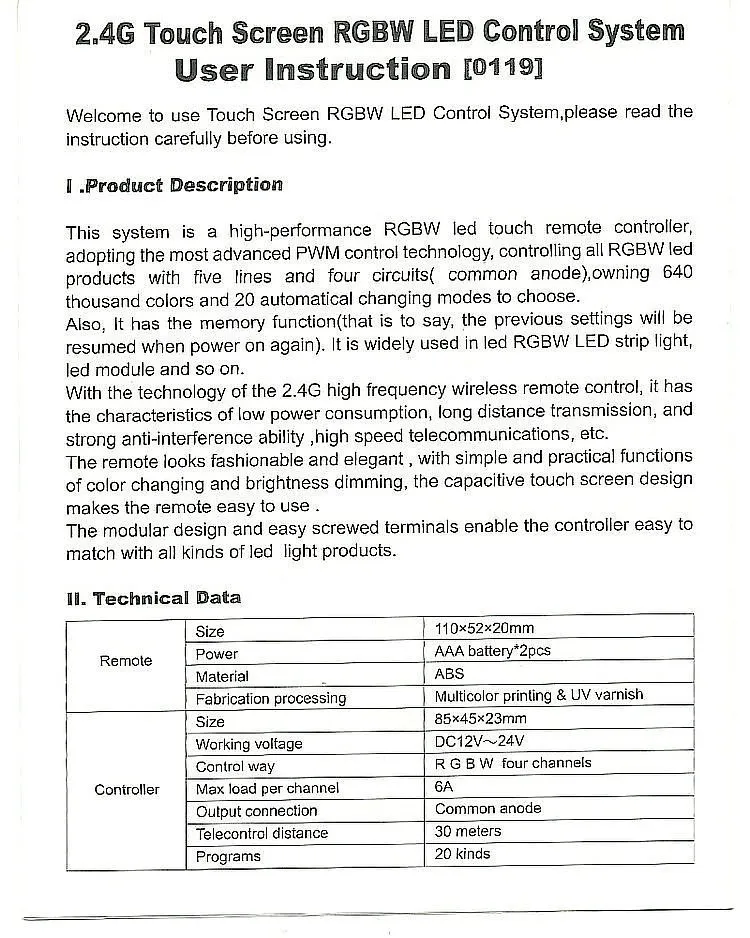 Controlador de Tela Sensível ao Toque Canal para 5050 Rgbw 24 v 18a Controle Remoto 5630 Luzes Tira Rgb Led 2.4g Dc12 21 Controladores RGB