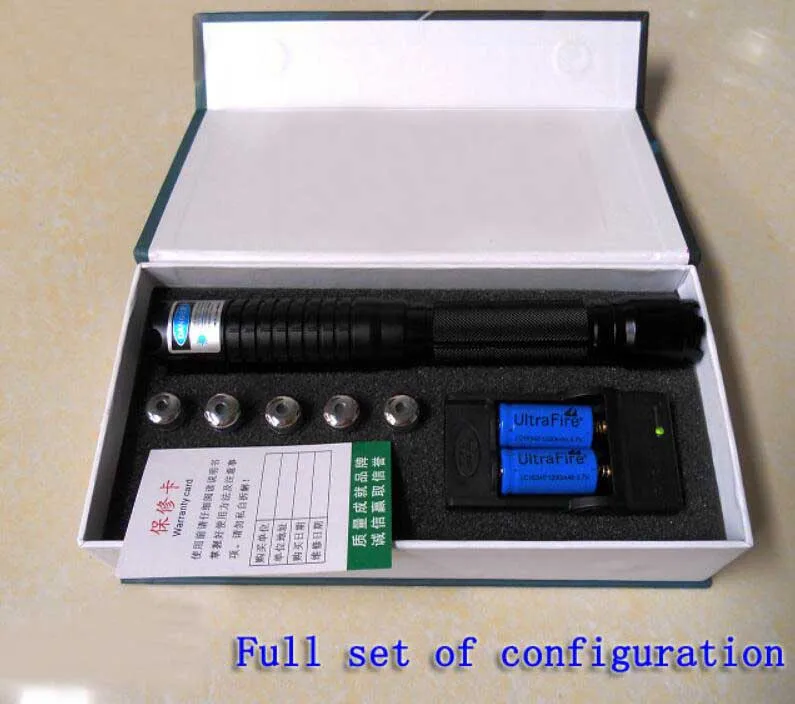 

Strong power military blue laser pointer 100000m 450nm hunting flashlight lazer burning match/pop balloon/cigarettes+paper box