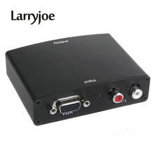 Larryjoe ПК ноутбук аналоговый vga к HDMI преобразователь ТВЧ-сигналов+ R/L стерео аудио с силовой адаптер в подарочной упаковке