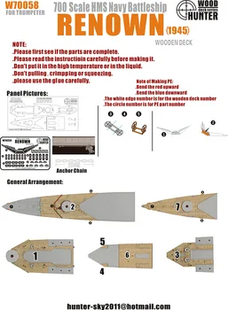 

1700 Hunter British naval prestige wooden deck (05765) Assembly model Toys