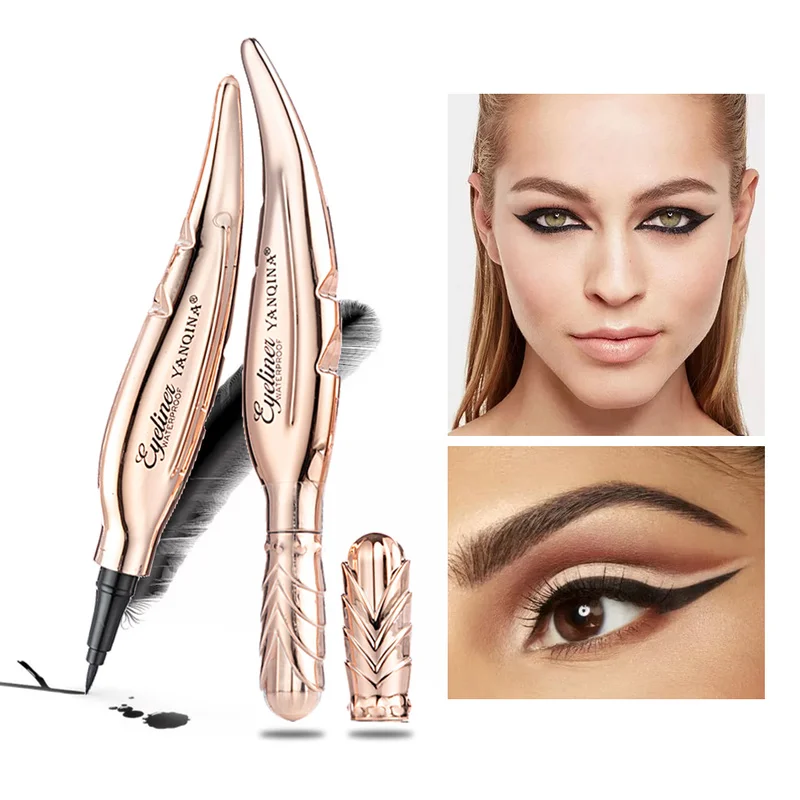 

Hot New Feather Shape Black Liquid Eye Liner Long-lasting Eyeliner Pencil Women Eyes Makeup Cosmetics Tool Eyeliners Pen TSLM1