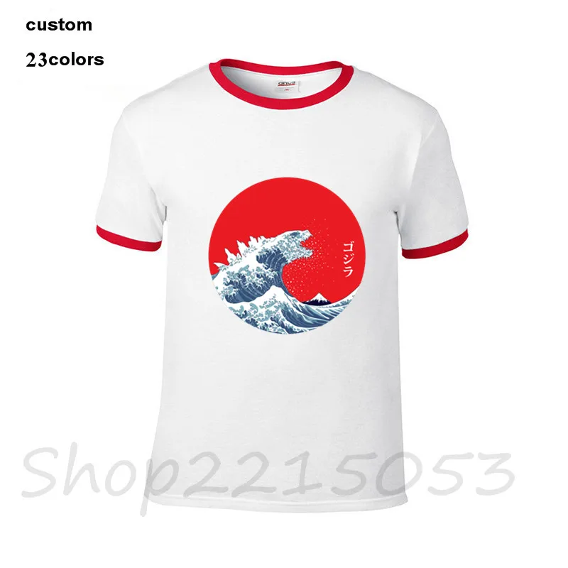 2019 уличная одежда Топ 25 Sci футболки с принтом Kaiju Hokusai большая волна от Kanagawa