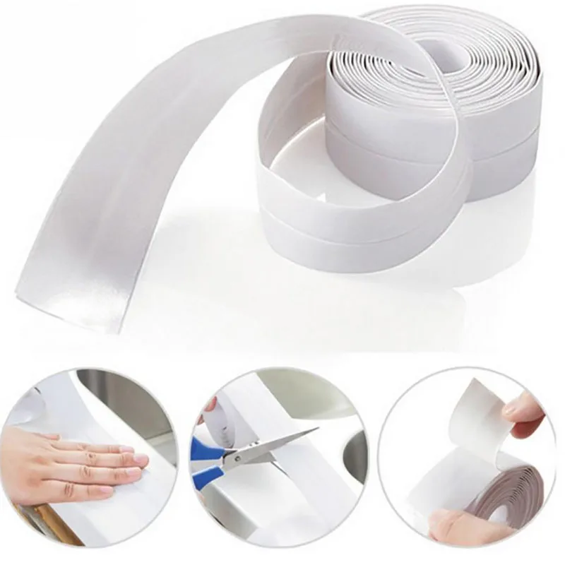Wall Sealing Tape Waterproof Mold Proof Adhesive Tape Kitchen Bathroom 3.2mx3.8cm 1pcs adhesive patches