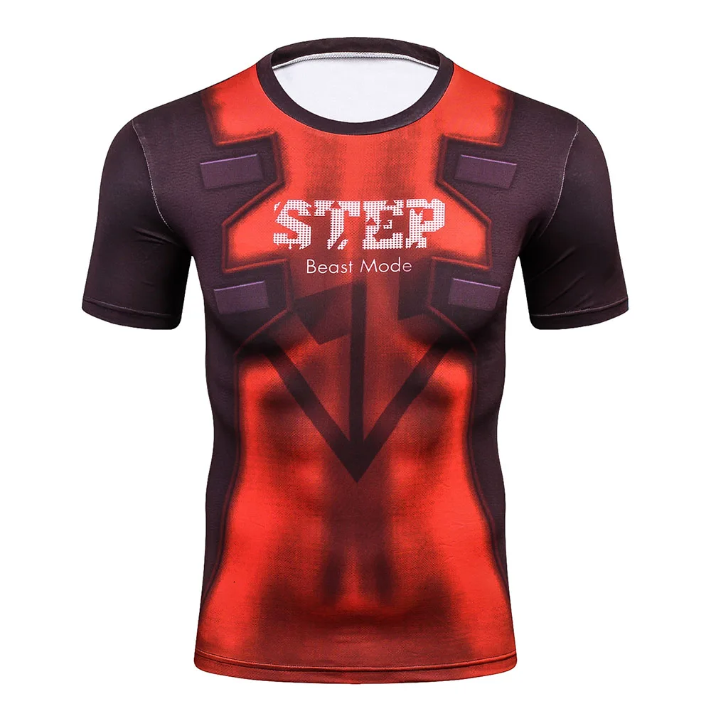 Мужская одежда для тренировок, компрессионная футболка с коротким рукавом, 3D, полная печать, ММА, бодибилдинг, футболки для мужчин, s gear, футболка и топы, майки - Цвет: T36