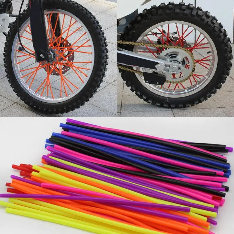 36Pcs/Pack Bike Wheel Spoke Protector Colorful Motocross Rims Skins