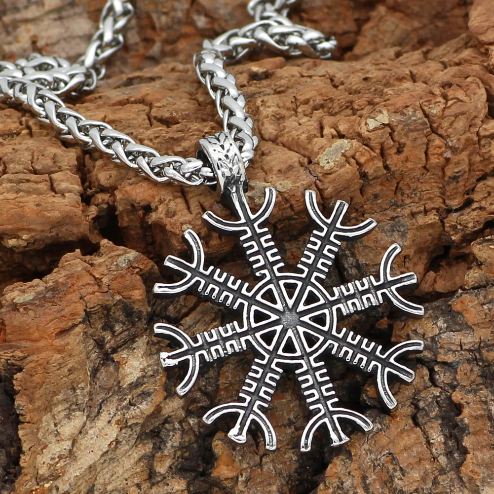 Скандинавский Викинг символ Одина vegvisir Амулет из нержавеющей стали кулон ожерелье