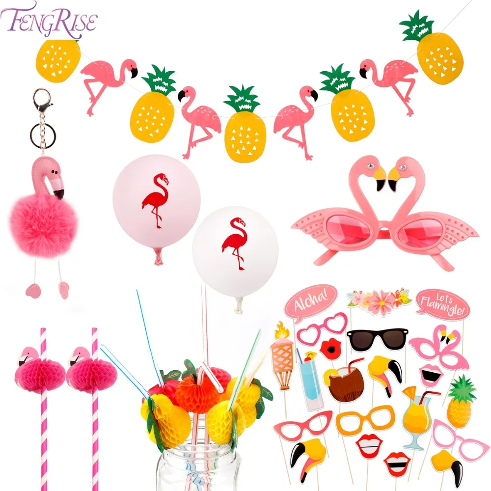 FENGRISE Beach Party Novelty Flamingo Party Decorations Wedding Decor Pineapple