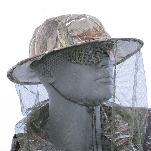 camo hat with bug proof net wasp outdoors mosquito gnats hunt fish